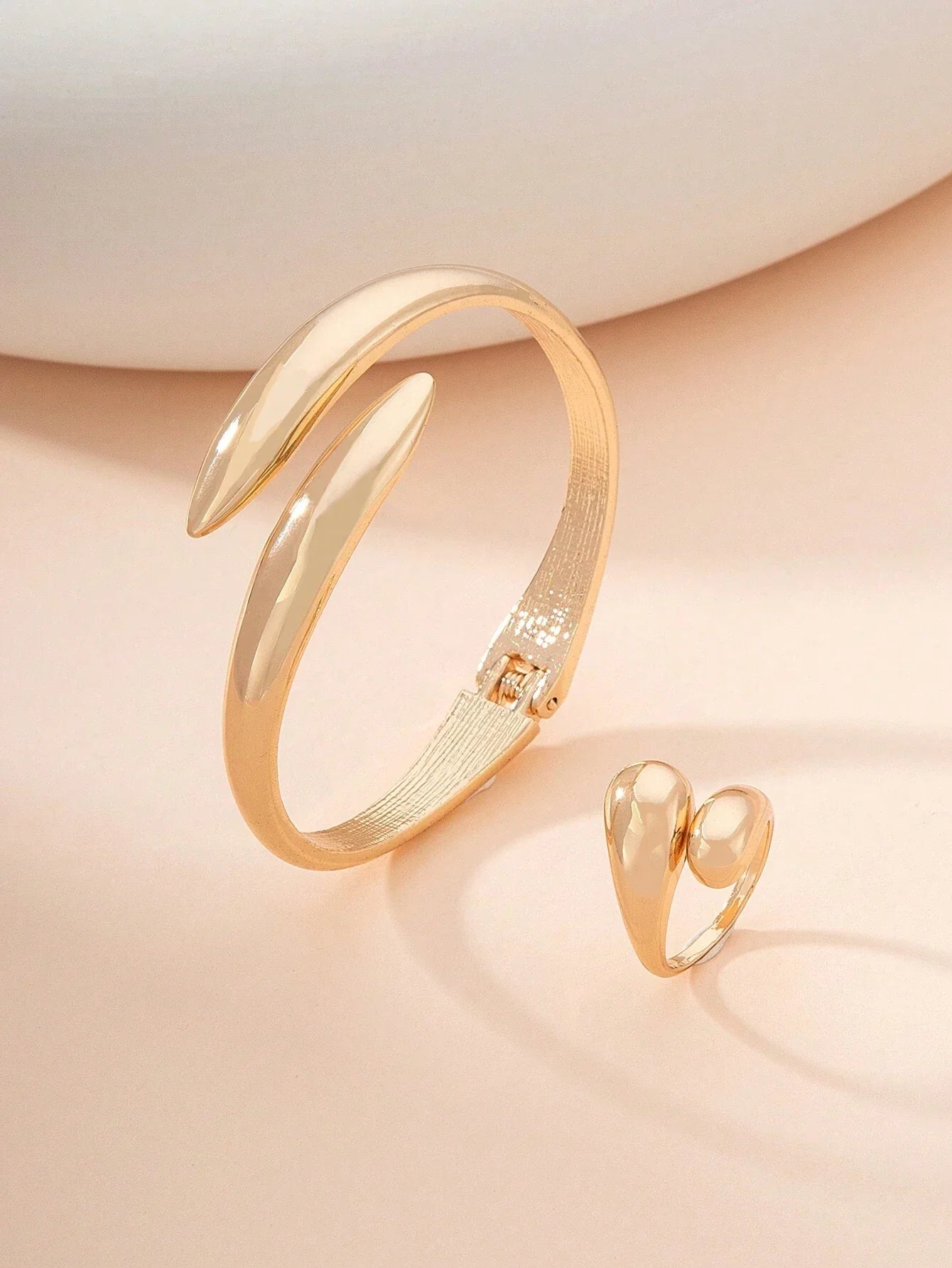 Josyane Gold Bracelet and Ring Set